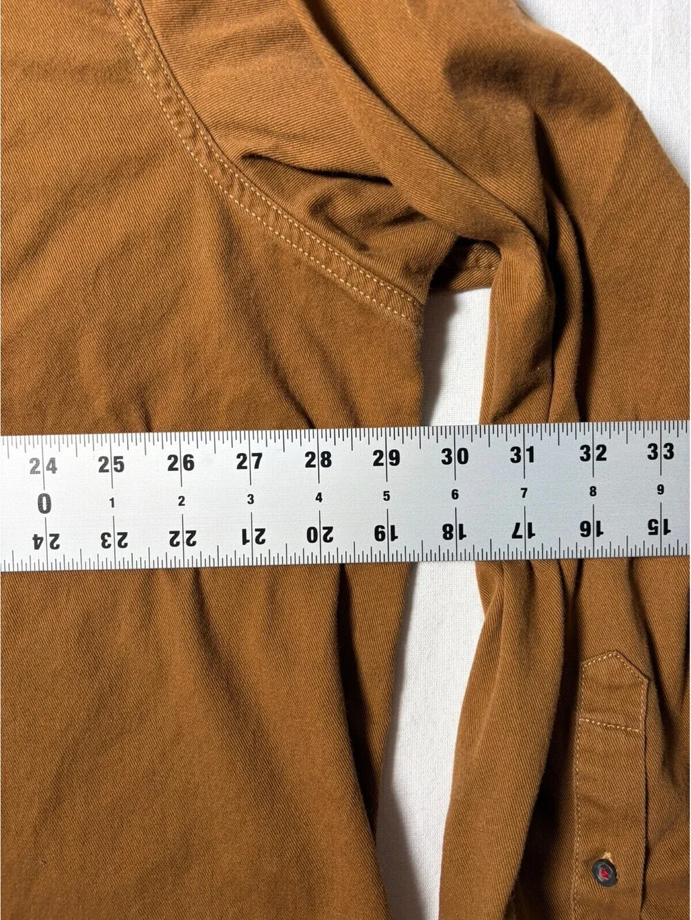 Wrangler Rugged Wear Men’s Brown Long Sleeve Button Up Work Shirt Western